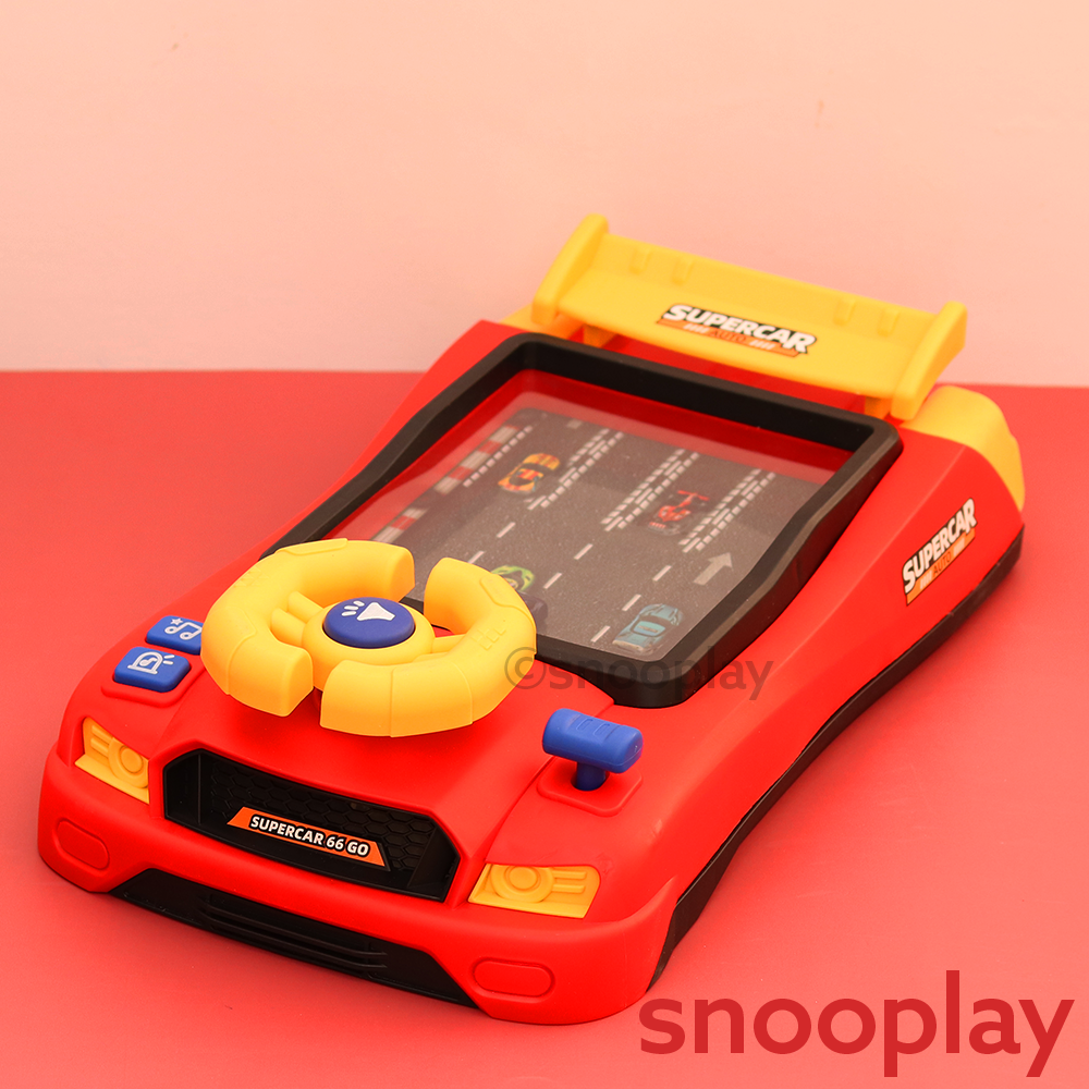 Electronic Steering Wheel Racing Car with Music (Assorted Colours)