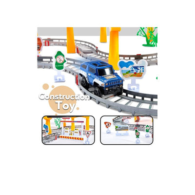 Rail Vehicle Set Toy | City Passenger Train with Rails and Rich Accessories