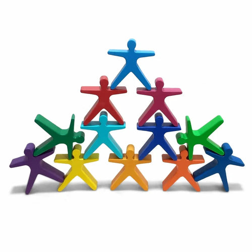 WoodBee Toys 12 Pieces Human Stackers - Open Ended Toy (3-6 Years)