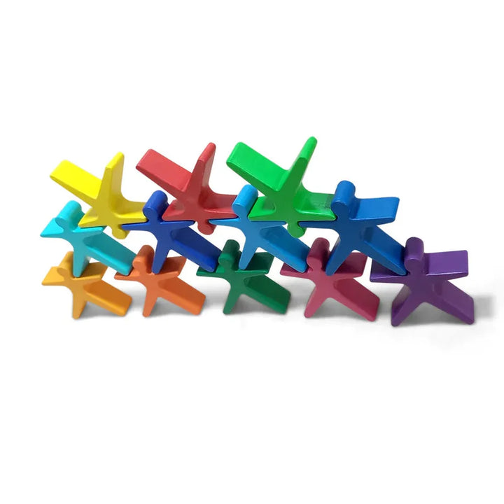 WoodBee Toys 12 Pieces Human Stackers - Open Ended Toy (3-6 Years)