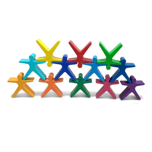 WoodBee Toys 12 Pieces Human Stackers - Open Ended Toy (3-6 Years)