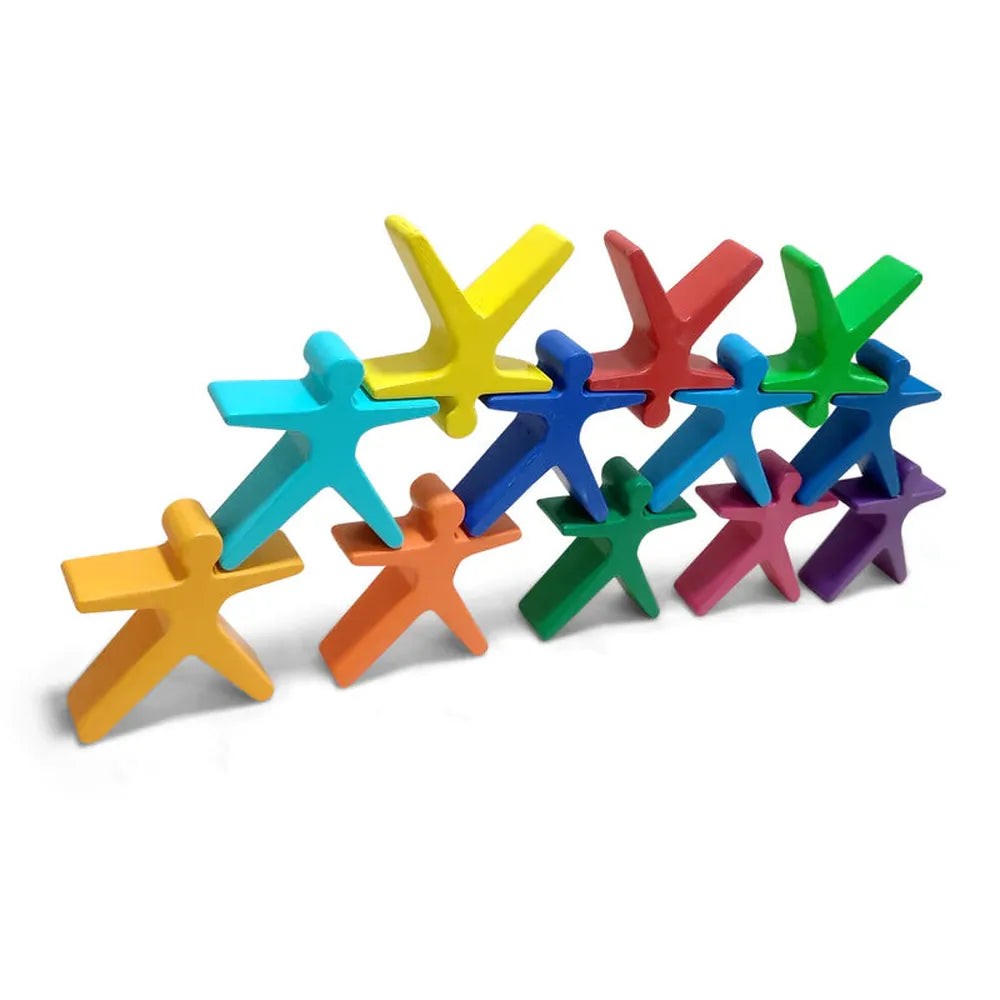 WoodBee Toys 12 Pieces Human Stackers - Open Ended Toy (3-6 Years)