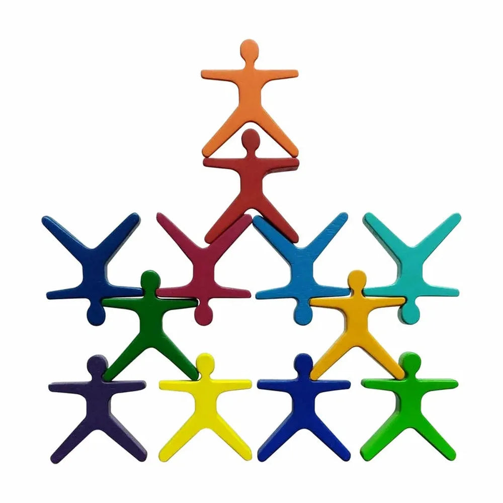 WoodBee Toys 12 Pieces Human Stackers - Open Ended Toy (3-6 Years)