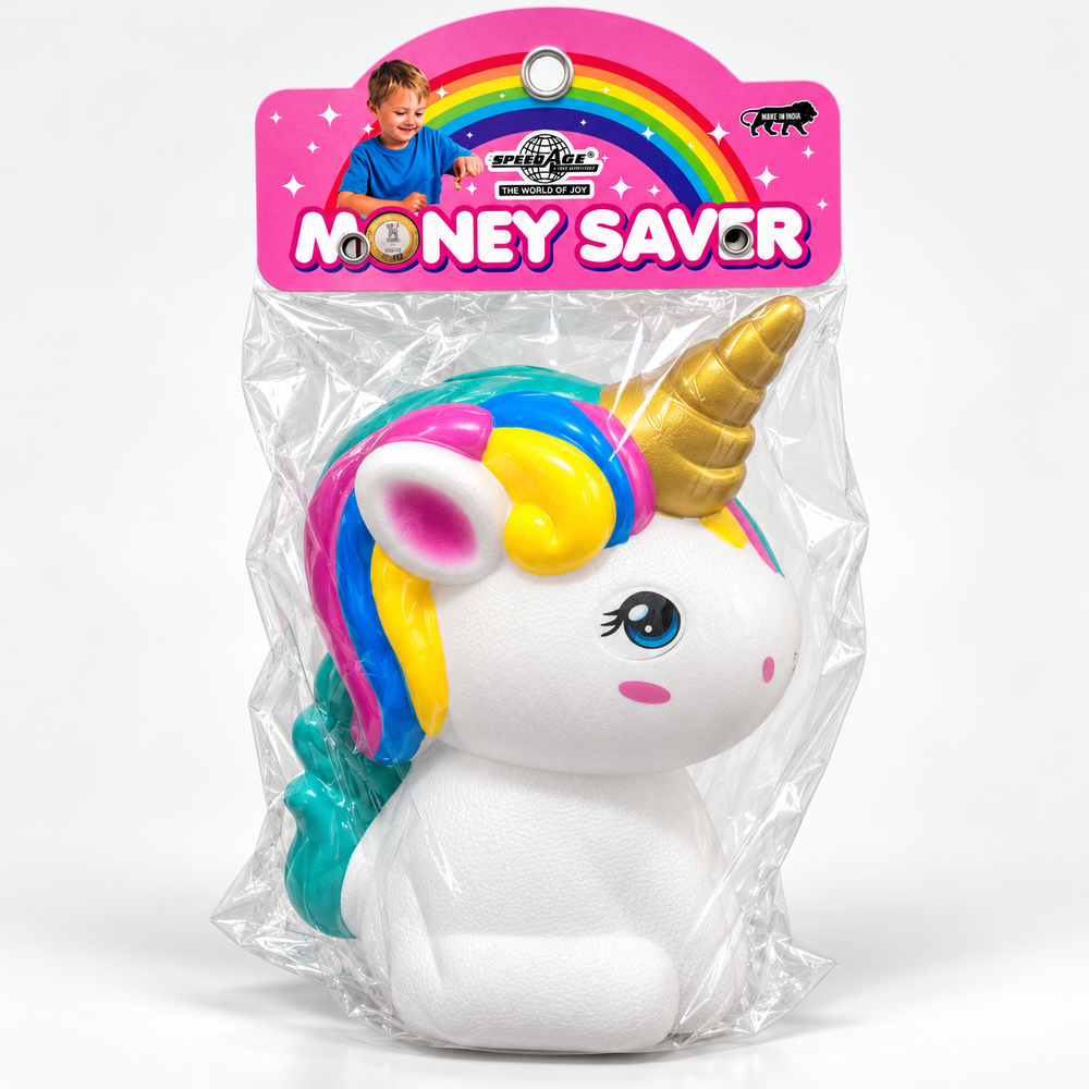 Speedage Unicorn Money Bank | Cute Rainbow Unicorn Shaped Piggy Bank for Kids | Coin Saving Toy for Girls & Boys