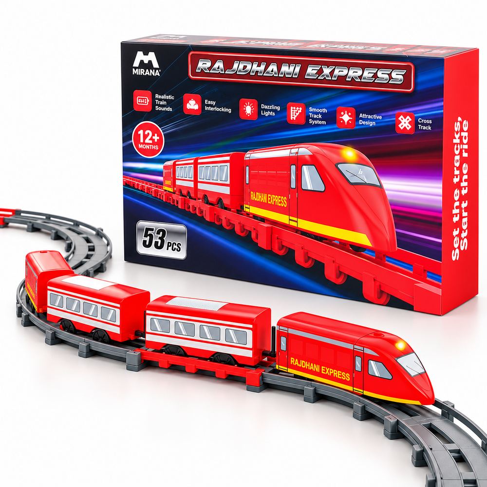 Mirana Rajdhani Express Bullet Train Track Set for Kids - 53 Pieces