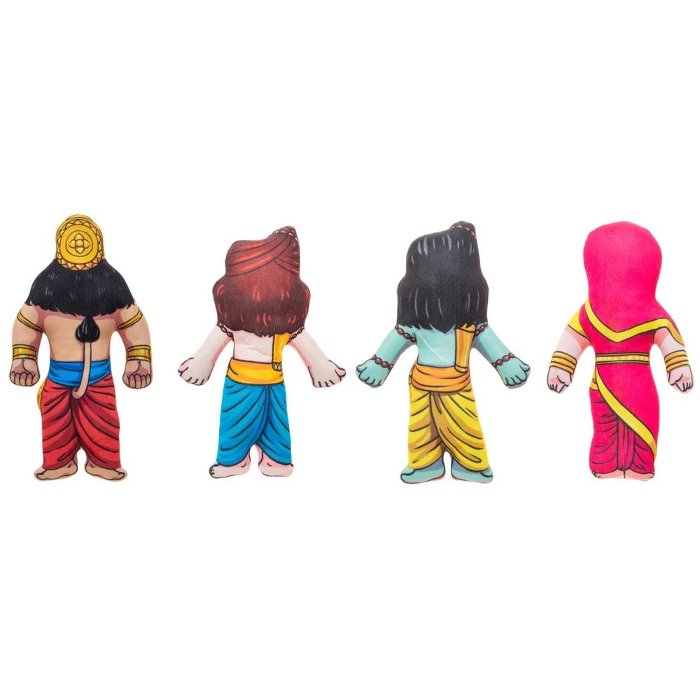 Little Canvas Ram Darbaar Plush Dolls -Set of 4 | Lord Ram, Sita, Lakshman & Hanuman | Festive Gifting