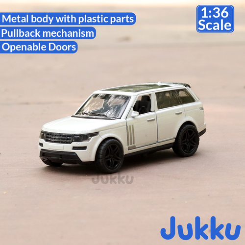 Jukku Resembling Range Rover Diecast Car - Pullback, Openable Doors & Bonnet | 1:36 Scale (3 Years till Grown Ups)