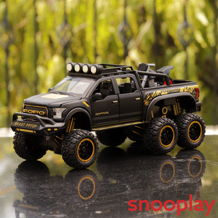 Diecast Truck resembling 2406 Ford Raptor 1 24 With Lights Assort Snooplay