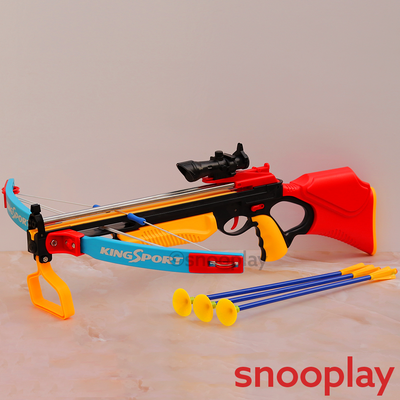 Realistic Crossbow Set with Safe Suction Darts and Laser Target - Big Size