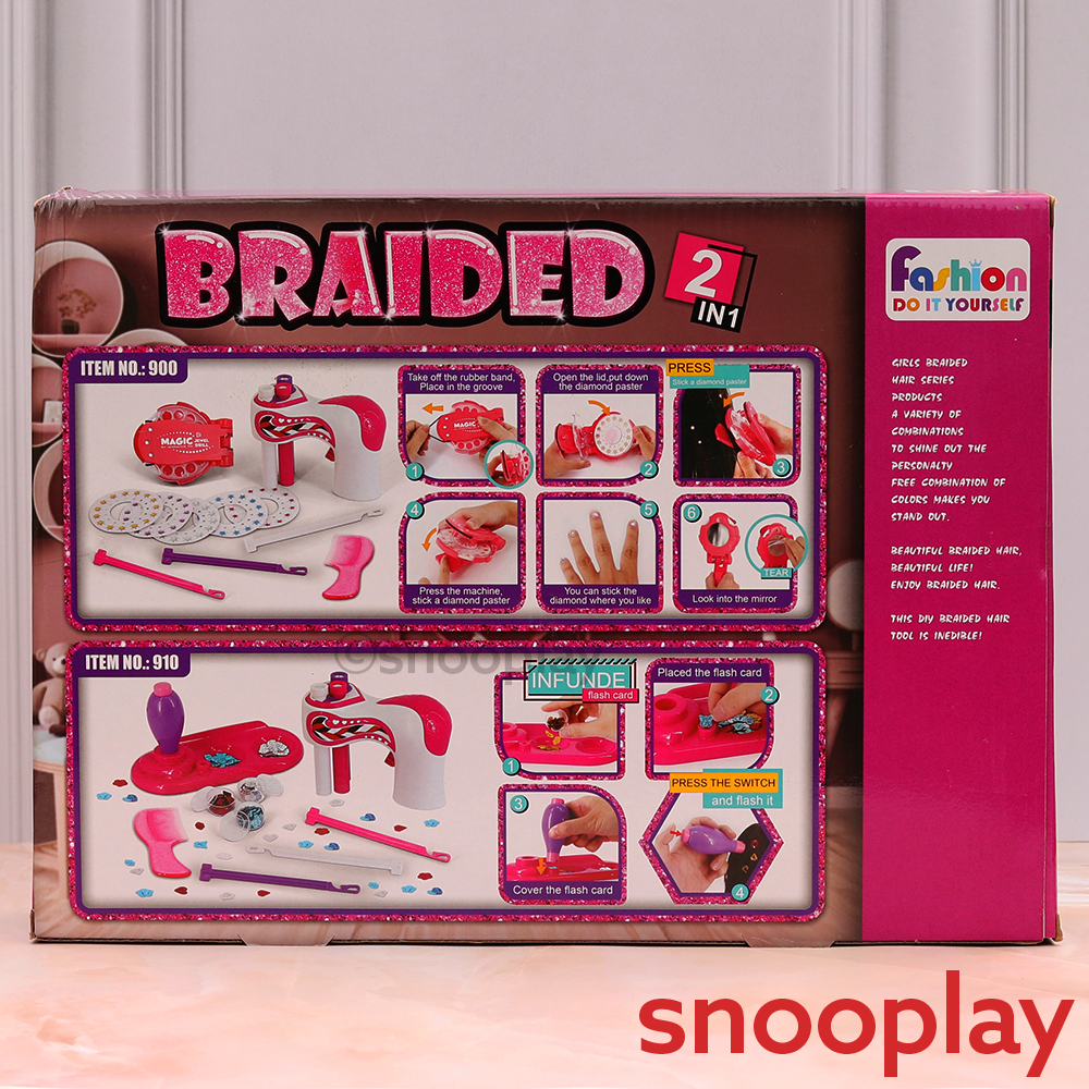 Realistic DIY Rope Hair Braider with Electronic Braiding Machine and Accessories | Pretend Play Set