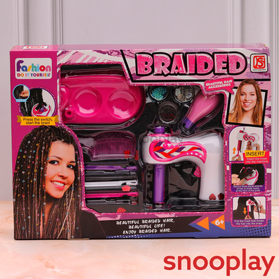 Realistic DIY Rope Hair Braider with Electronic Braiding Machine and Accessories | Pretend Play Set