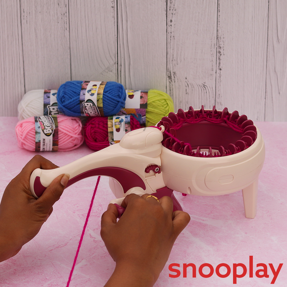 Realistic DIY Woolen Knitting Weaving Machine with two knitting modes