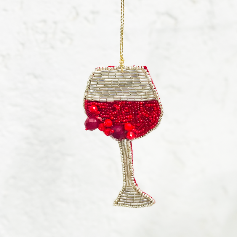 Red Wine Christmas Ornament