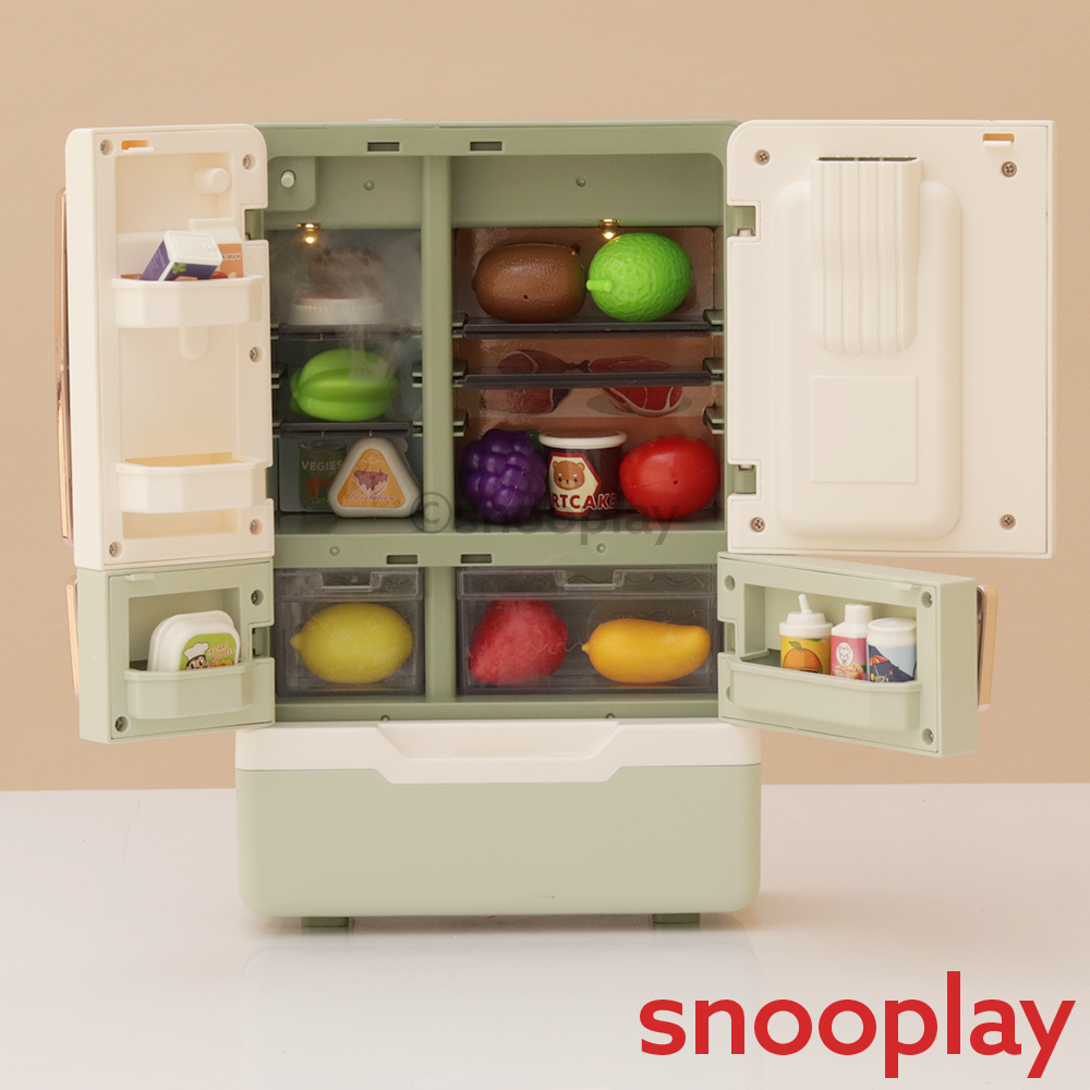 Realistic Refrigerator Pretend Play Set with Light & Sound -28 Pcs