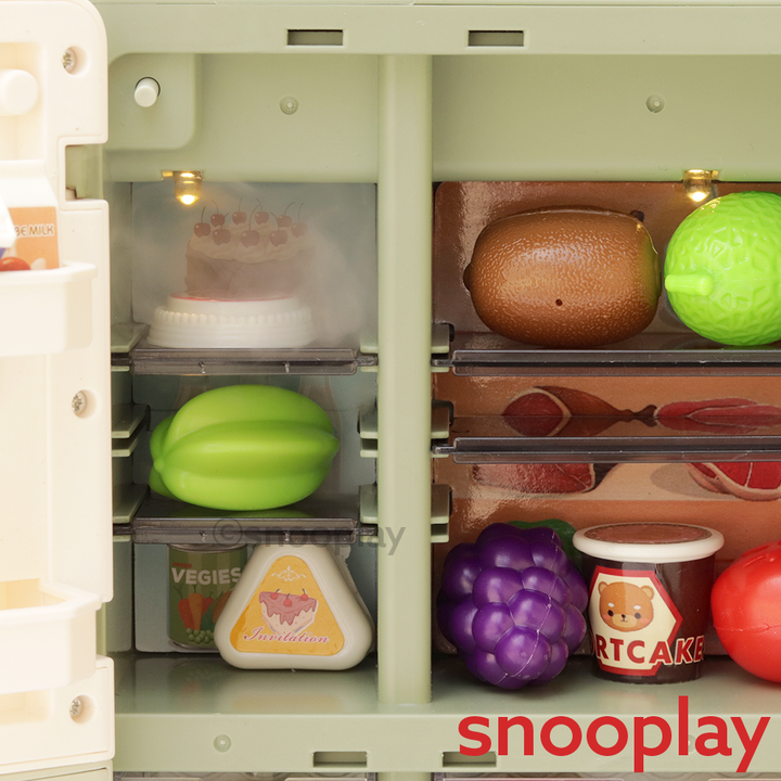 28 Pieces Realistic Refrigerator Play Set with Light & Sound (3-8 Years)