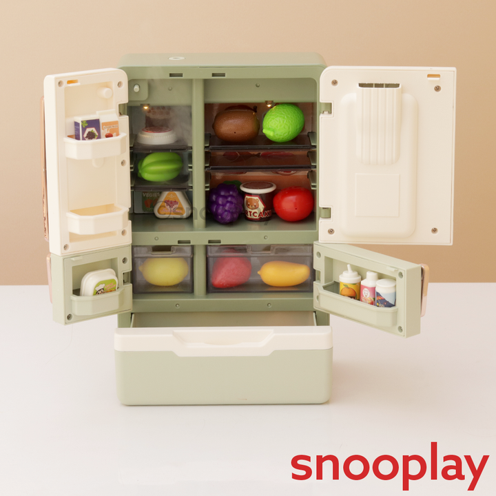 Realistic Refrigerator Pretend Play Set with Light & Sound -28 Pcs