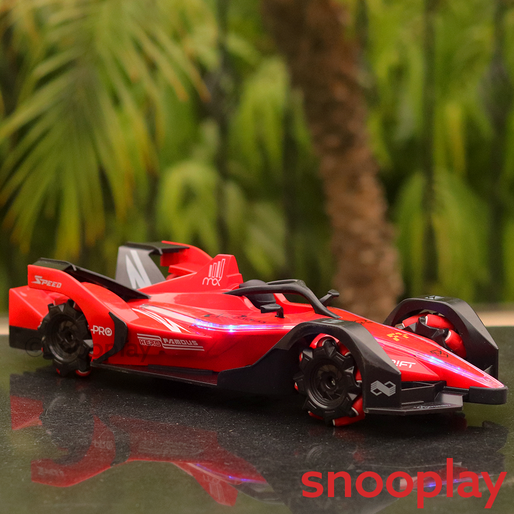 Remote Controlled Formula Racing Stunt Car with Spray Mist Effect and LED Lights