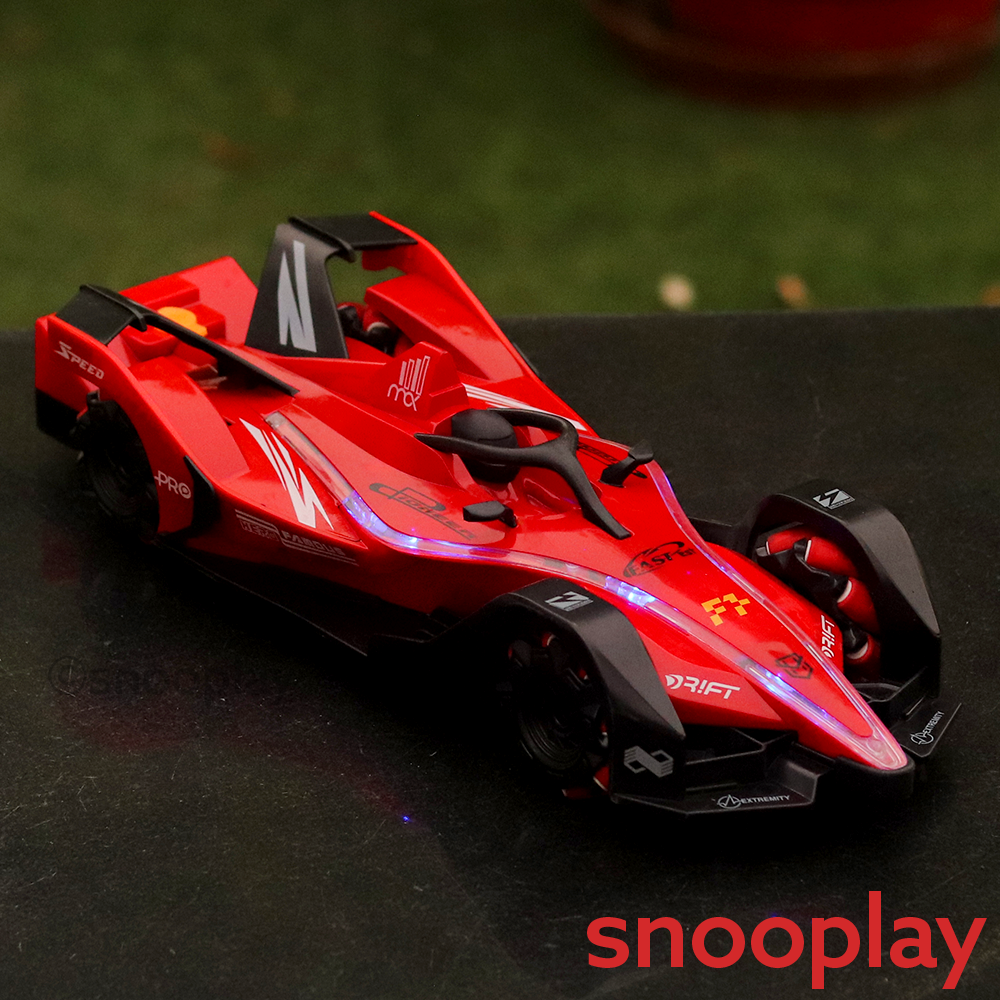 Remote Controlled Formula Racing Stunt Car with Spray Mist Effect and LED Lights