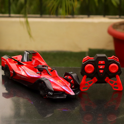 Remote Controlled Formula Racing Stunt Car with Spray Mist Effect and LED Lights