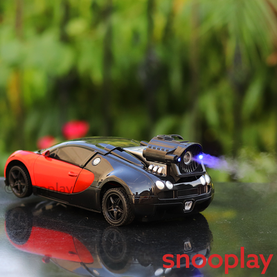 Remote Controlled Transformer Deformed Bugatti Car with Spray (1:18 Scale) - Assorted Colors