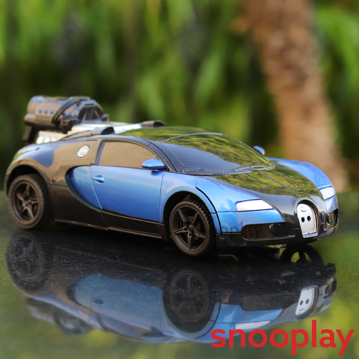 Remote Controlled Transformer Deformed Bugatti Car with Spray (1:18 Scale) - Assorted Colors