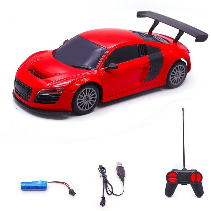 Veva Toys High Speed Remote Control Mini Car Resembling Audi with Lithium Battery for Kids (Scale 1:24) - Red