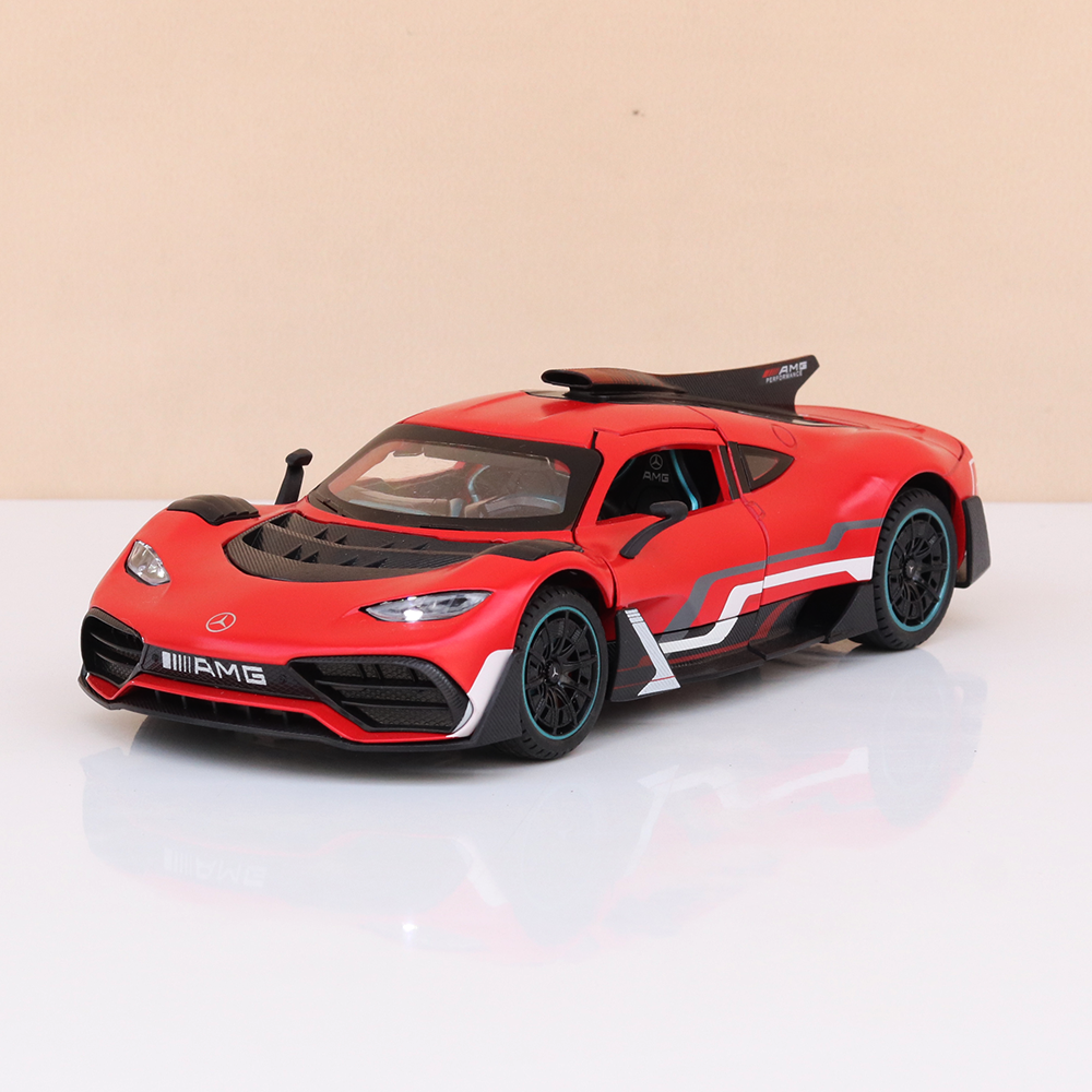BIG fun Toys Resembling Mercedes-AMG ONE Diecast Car - Pullback, Openable Parts, Light & Sound | 1:24 Scale (3 Years till Grown Ups) | Assorted Colors