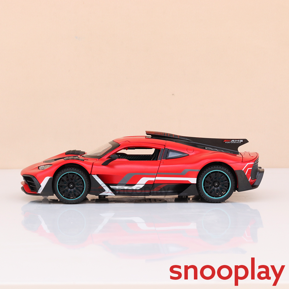 BIG fun Toys Resembling Mercedes-AMG ONE Diecast Car - Pullback, Openable Parts, Light & Sound | 1:24 Scale (3 Years till Grown Ups) | Assorted Colors