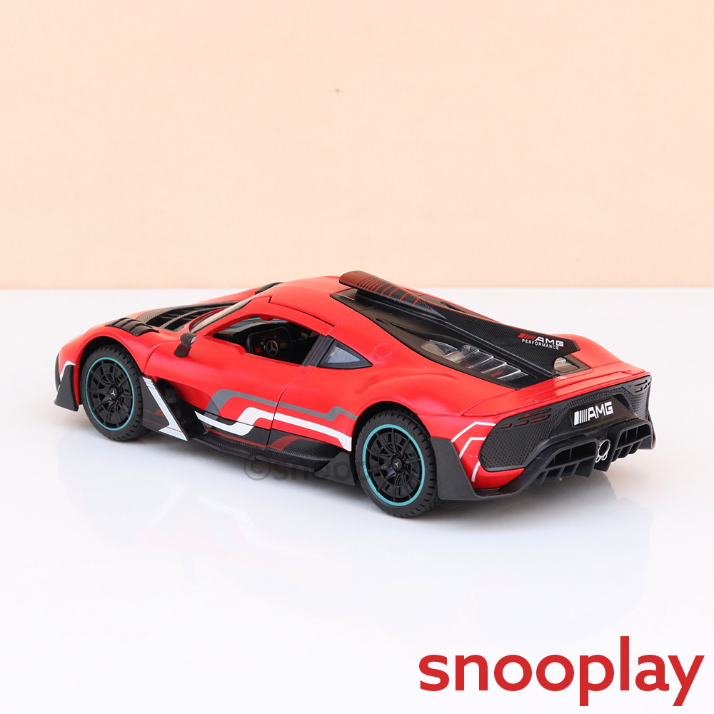 BIG fun Toys Resembling Mercedes-AMG ONE Diecast Car - Pullback, Openable Parts, Light & Sound | 1:24 Scale (3 Years till Grown Ups) | Assorted Colors
