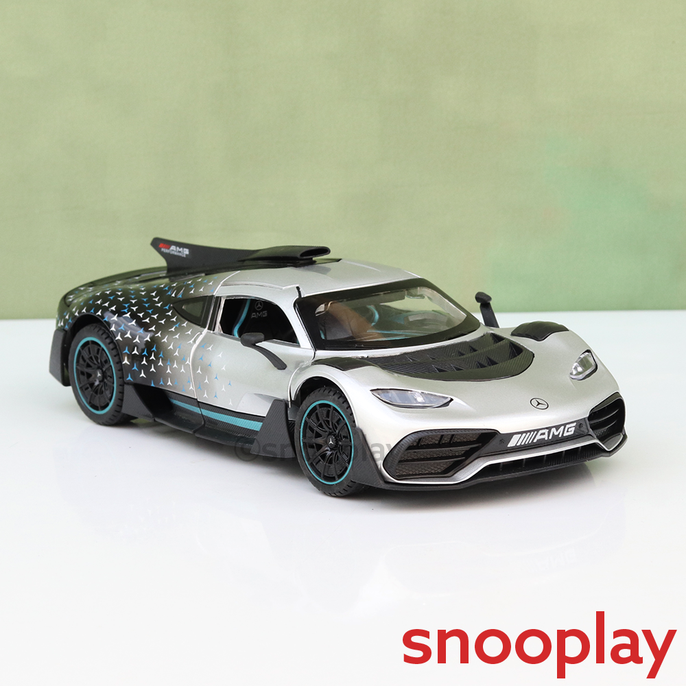 BIG fun Toys Resembling Mercedes-AMG ONE Diecast Car - Pullback, Openable Parts, Light & Sound | 1:24 Scale (3 Years till Grown Ups) | Assorted Colors