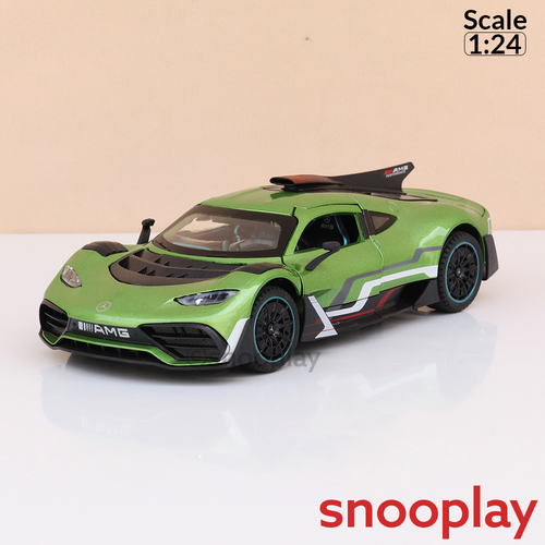 BIG fun Toys Resembling Mercedes-AMG ONE Diecast Car - Pullback, Openable Parts, Light & Sound | 1:24 Scale (3 Years till Grown Ups) | Assorted Colors
