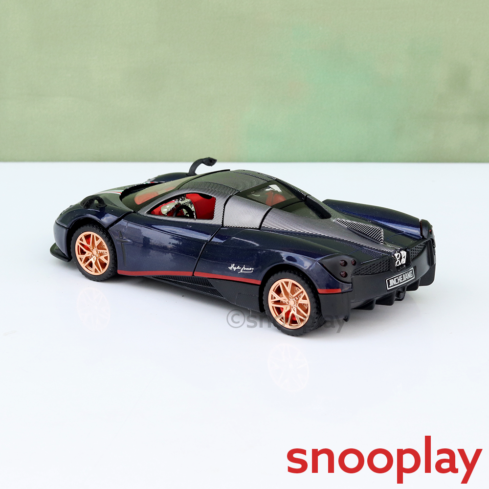 Big Fun Toys Resembling Pagani Huayra Diecast Car - Pullback, Openable Parts, Light & Sound | 1:32 Scale (3 Years till Grown Ups) | Assorted Colors