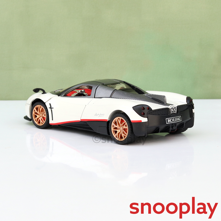 Big Fun Toys Resembling Pagani Huayra Diecast Car - Pullback, Openable Parts, Light & Sound | 1:32 Scale (3 Years till Grown Ups) | Assorted Colors