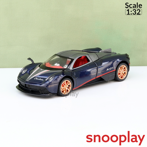 Big Fun Toys Resembling Pagani Huayra Diecast Car - Pullback, Openable Parts, Light & Sound | 1:32 Scale (3 Years till Grown Ups) | Assorted Colors