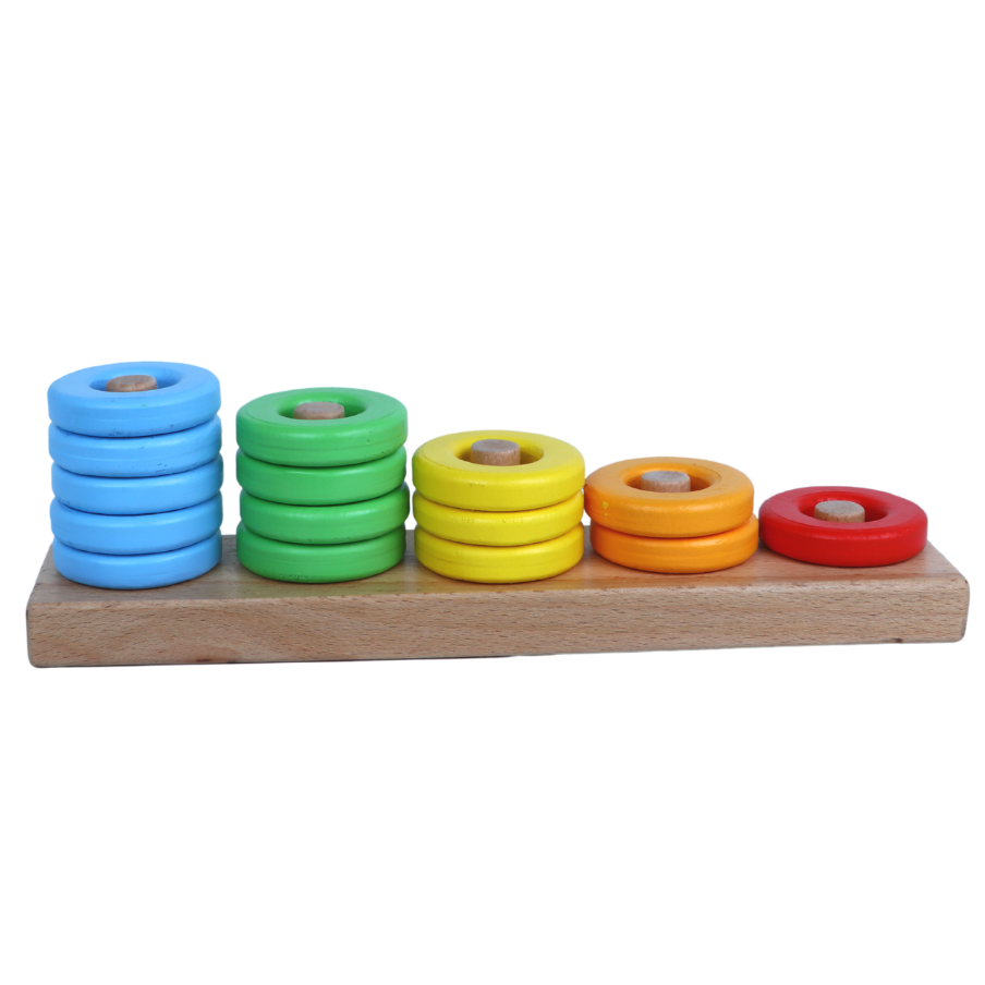 Ring Stacker Toy - 5 Different Coloured Rings