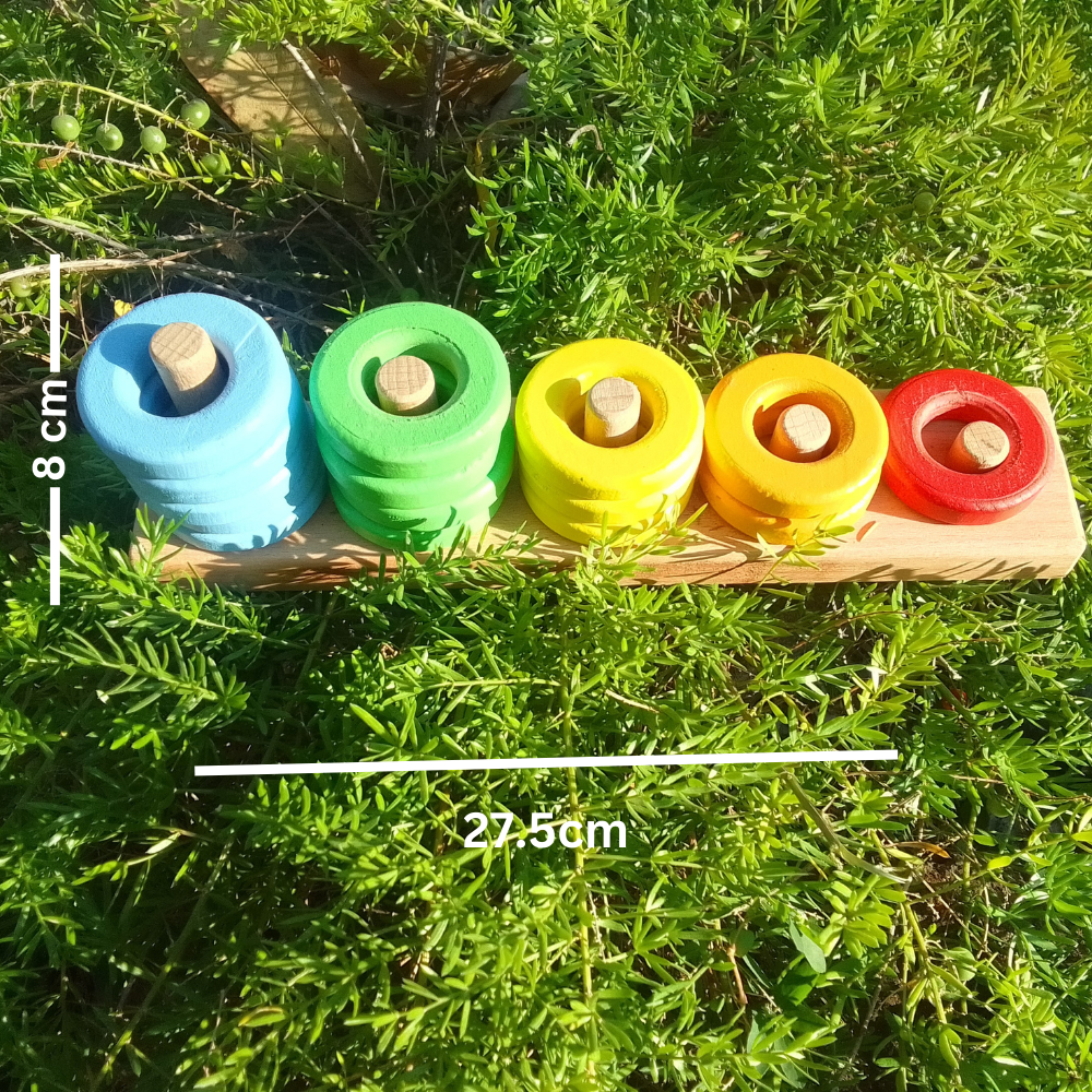 Ring Stacker Toy - 5 Different Coloured Rings