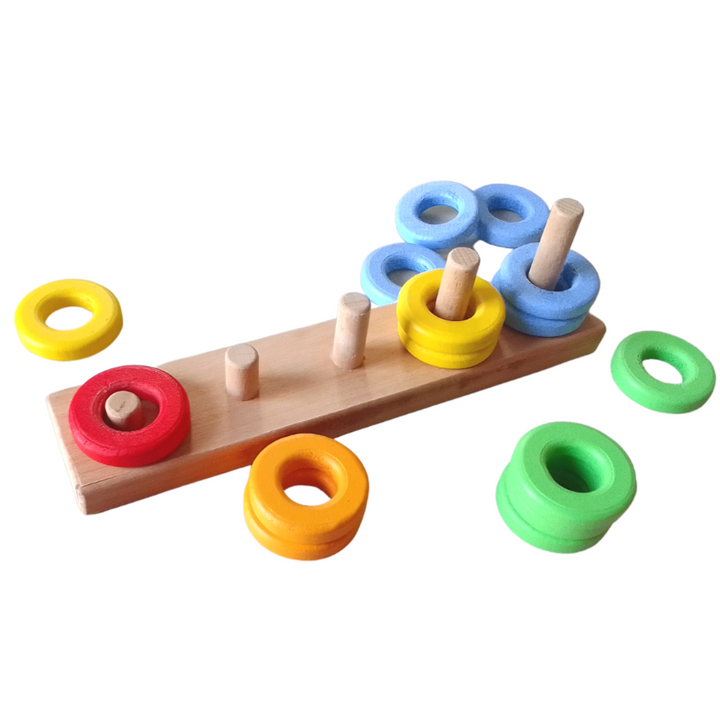 Ring Stacker Toy - 5 Different Coloured Rings