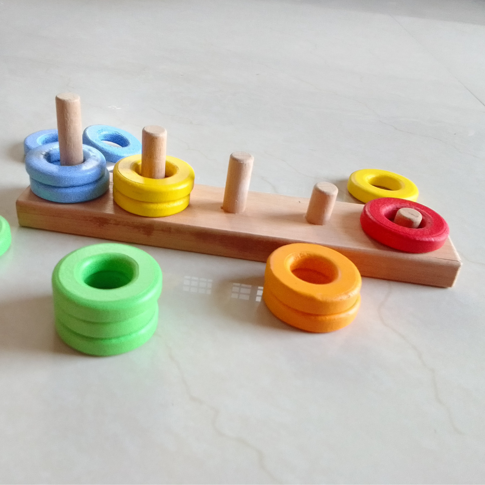 Ring Stacker Toy - 5 Different Coloured Rings