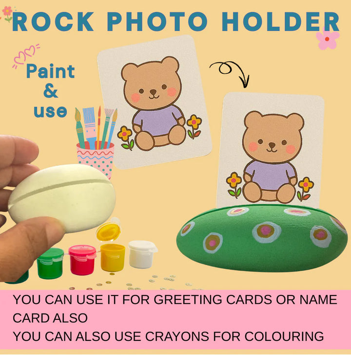 Craftopedia Rock Painting Kit With Photo Holder and Googly Eyes