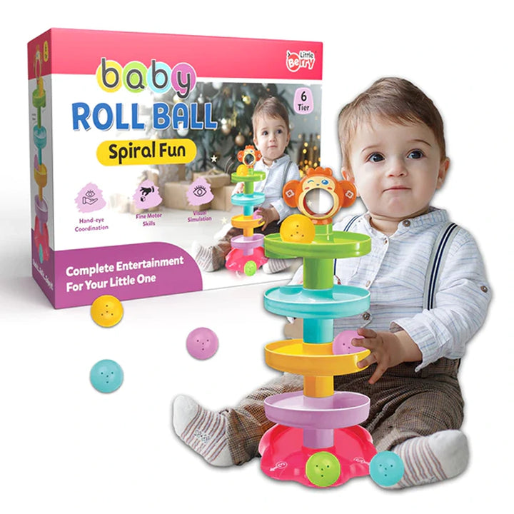 5 Layer Ball Drop and Roll Swirling Tower for Baby and Toddler Development