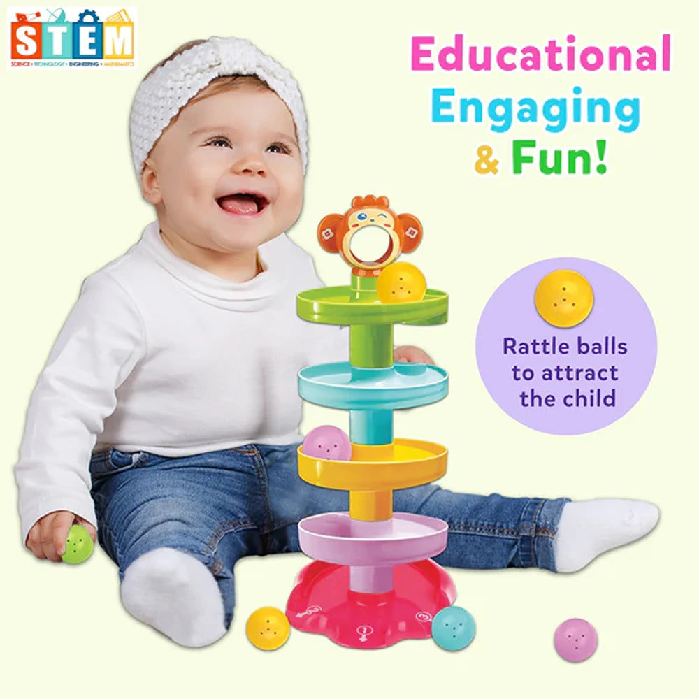 5 Layer Ball Drop and Roll Swirling Tower for Baby and Toddler Development