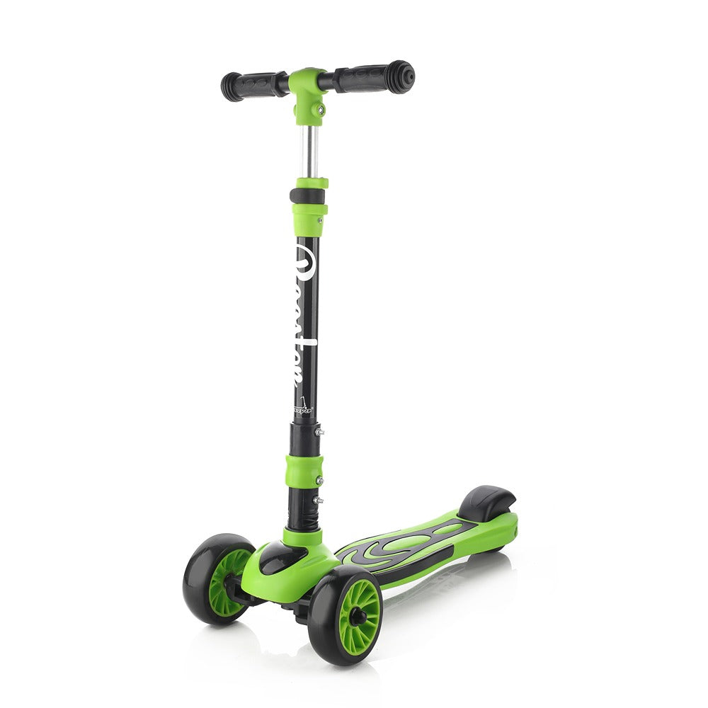 Rooster: Scooter with Plastic deck, 2W in front, Alumium handle and PVC grip (Green)