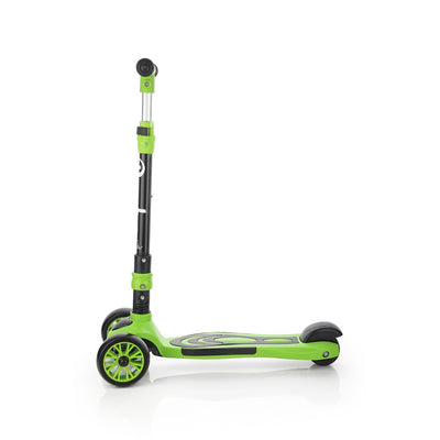 Rooster: Scooter with Plastic deck, 2W in front, Alumium handle and PVC grip (Green)