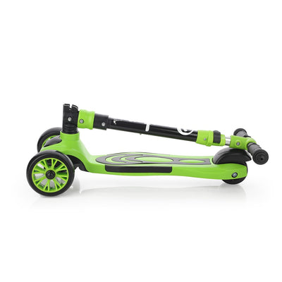 Rooster: Scooter with Plastic deck, 2W in front, Alumium handle and PVC grip (Green)