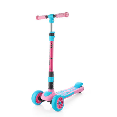 Rooster: Scooter with Plastic deck, 2W in front, Alumium handle and PVC grip (Pink)