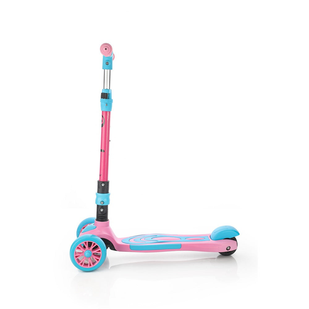 Rooster: Scooter with Plastic deck, 2W in front, Alumium handle and PVC grip (Pink)