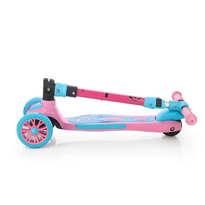 Rooster: Scooter with Plastic deck, 2W in front, Alumium handle and PVC grip (Pink)