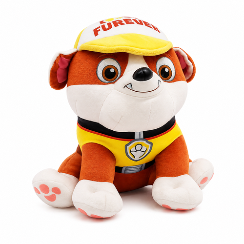 Original Rubble with Cap Soft Toy - 25cm | Paw Patrol Puppy Soft Toy