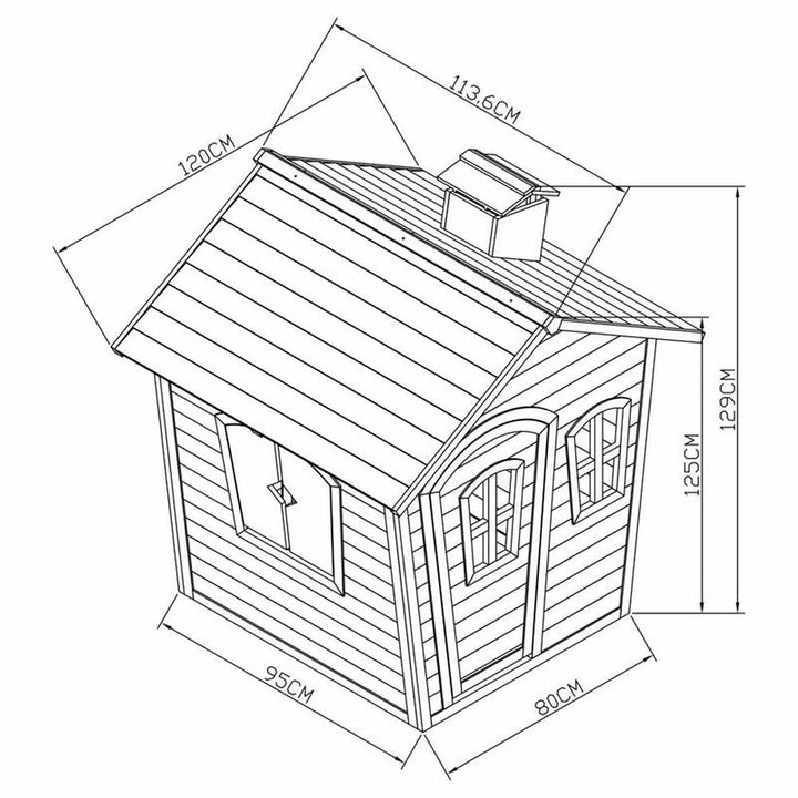 Olaf Wooden Playhouse - Cedar Outdoor Cottage with Hinged Window | Weight- 29.5 Kg (1.5-10 Years)