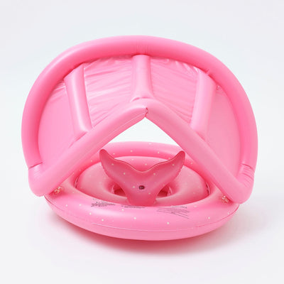 Inflatable Swimming Baby Float with canopy Ocean Treasure Rose - Pink